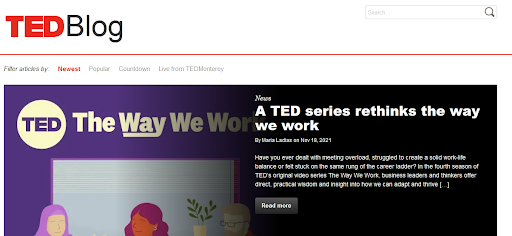 15 famosos sitios web de Wordpress que están en la cima de su juego 7 Blog de TED