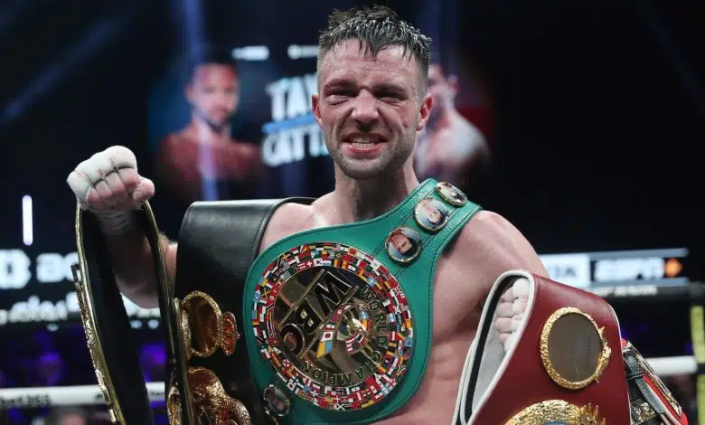 Josh Taylor haciendo 'todo lo posible' para pelear contra el 'que gime' Jack Catterall en la revancha después de la pelea de José Zepeda | Noticias de boxeo 1 JOSH TAYLOR v JACK CATTERALL 26-2-2022.OVO HYDRO,.GLASGOW.PIC LAWRENCE LUSTIG.IBF/WBC/WBA/WBO SUPER-LIGHTWEIGHT CHAMPIONSHIP OF THE WORLD.JOSH TAYLOR V JACK CATTERALL