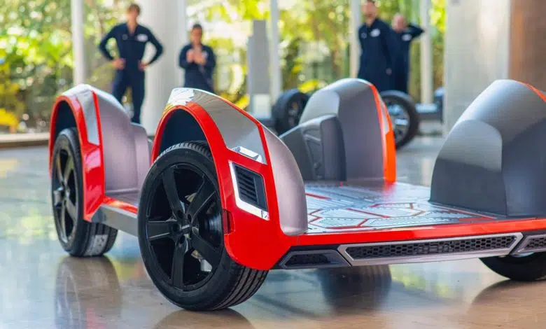 Construya y marque su propio automóvil eléctrico en el chasis modular de paquete plano de Ree 1 Construya y marque su propio automóvil eléctrico en el chasis modular de paquete plano de Ree