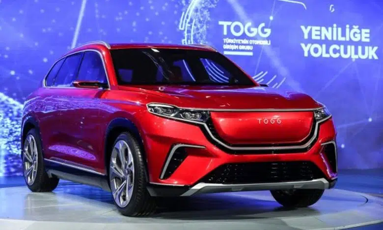 El Togg EV totalmente eléctrico de Turquía 1 Togg electric car from Turkey, red at car show