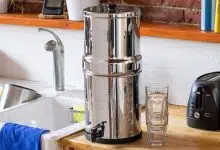 berkey water filter, countertop in a kitchen