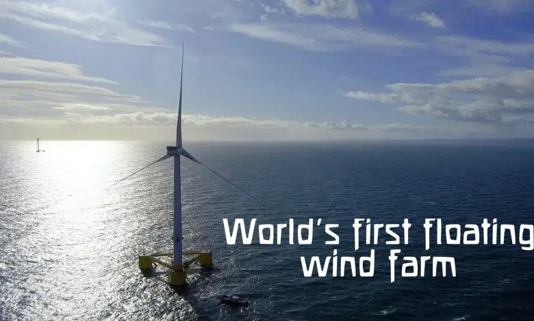 Parque eólico flotante montando olas en la costa de Escocia 1 Parque eólico flotante montando olas en la costa de Escocia