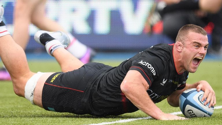 Premiership de Gallagher: Saracens jugará contra Leicester en la final de Twickenham después de vencer a Harlequins | Noticias de la Unión de Rugby 2 Saracens Ben Earl anota un intento durante el partido de semifinales del play-off de la Premiership de Gallagher