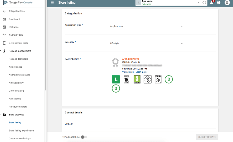 Pautas para publicar su aplicación de Android en Google Play Store 9 Clasificación