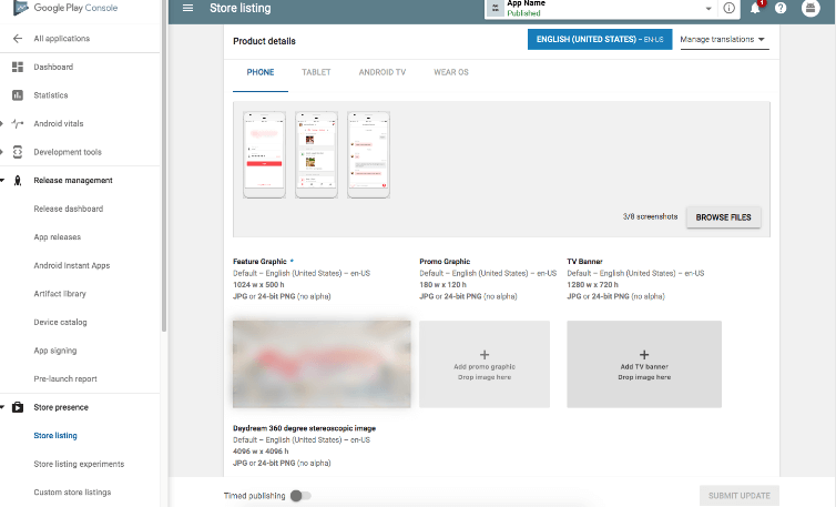 Pautas para publicar su aplicación de Android en Google Play Store 7 Recursos gráficos
