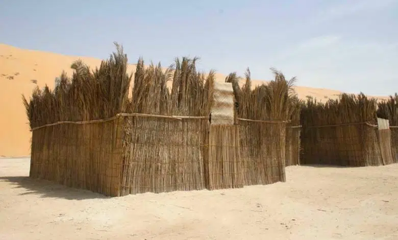 Arquitectura vernácula de palmeras datileras respetuosa con el medio ambiente revisitada en Londres 1 green design, vernacular architecture, date palm, desert, Gulf, United Arab Emirates, Royal Geographic Society, eco-building, Arish