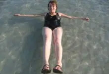 Charlene Harden on vacation in Israel floats at the Dead Sea photo