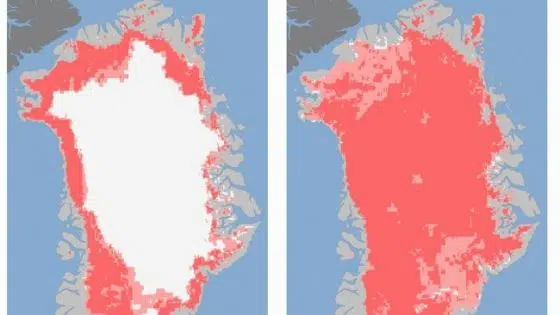 El derretimiento de los glaciares de Groenlandia afectará a Oriente Medio 1 greenland icefields, melting ice, glaciers