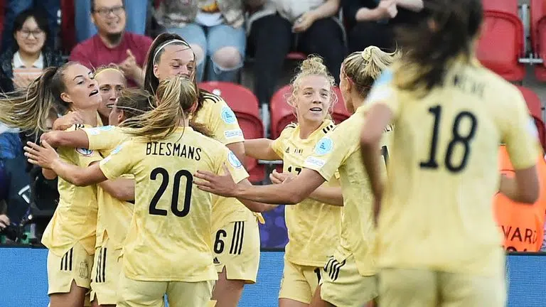 Francia Femenino 2 - 1 Bélgica Femenino 1 Bélgica iguala a Francia en el primer tiempo