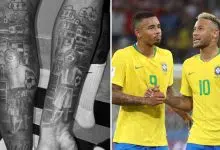La historia detrás de los tatuajes de Neymar y Gabriel Jesus