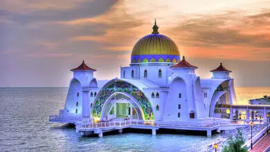 La mezquita más hermosa del mundo en Malasia vulnerable al aumento del nivel del mar 9 design, architecture, rising sea levels, greenhouse gases, Malaysia, Malacca Mosque, Strait of Malacca, Mosque, global warming