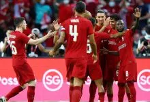 El Liverpool celebra el gol de Mohamed Salah