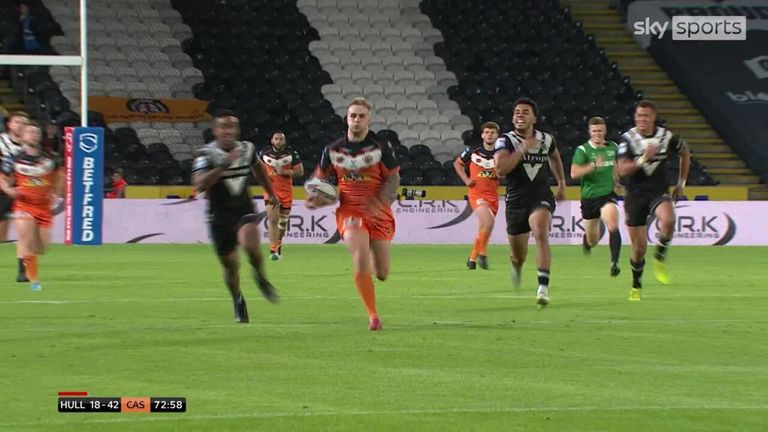 Premier League: Derrell Olpherts y los despiadados Castleford Tigers vencieron a Hull 46-18 Rugby League News 2 deportes de cielo