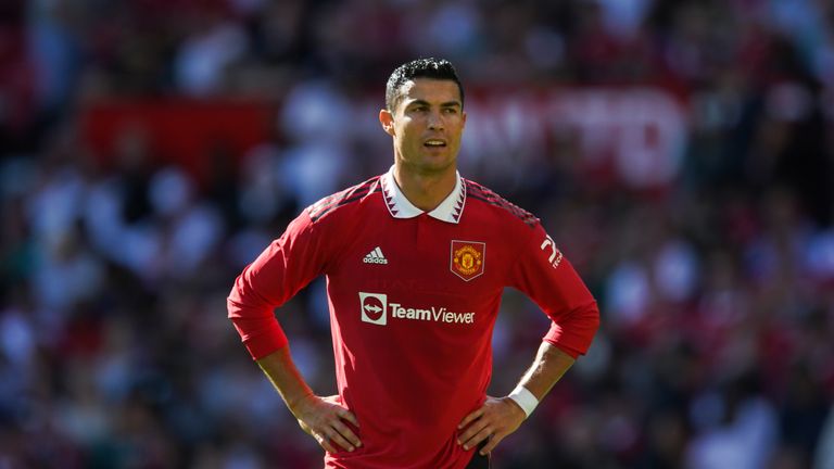 Benjamin Cesco: Manchester United negocia delantero con Red Bull Salzburg, pero brechas de valoración | Noticias de futbol 4 Cristiano Ronaldo del Manchester United en un amistoso de pretemporada en Old Trafford en Manchester. Fecha de la imagen: domingo, 31 de julio de 2022.