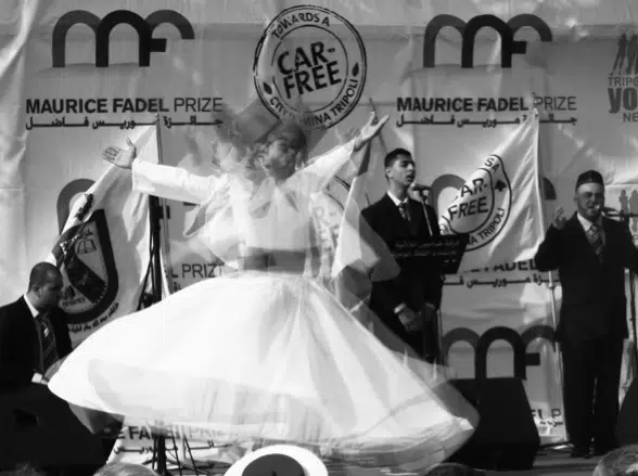 Gira por el Día sin Coches de Trípoli 1 whirling dervish car free tripoli