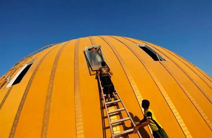 La mezquita 'Dome' en la Franja de Gaza está siendo reparada 1 La mezquita 'Dome' en la Franja de Gaza está siendo reparada
