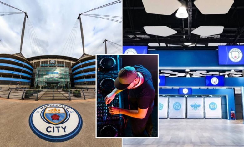 Man City se burló de los fanáticos rivales después de instalar una cabina de DJ en el Etihad Stadium para mejorar la atmósfera 1 Man City se burló de los fanáticos rivales después de instalar una cabina de DJ en el Etihad Stadium para mejorar la atmósfera