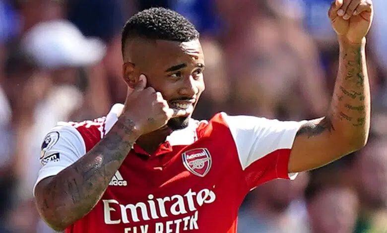 Gabriel Jesús: Jamie Redknapp dice que el exdelantero del Manchester City cambió el Arsenal noticias de fútbol 1 Gabriel Jesus celebrates after opening the scoring for Arsenal