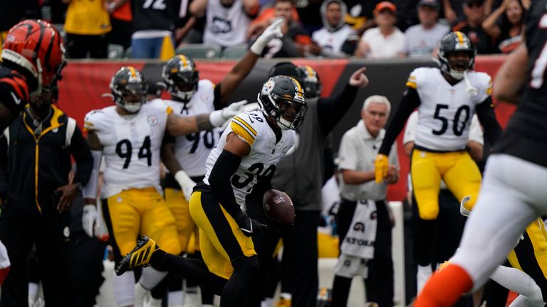 Estadísticas de la semana 1 de la NFL: Cade York establece un récord de novato, los Atlanta Falcons vuelven a liderar en el último minuto, Jobrow vs. Butter Starr | Noticias de la NFL 7 La seguridad de los Pittsburgh Steelers, Minka Fitzpatrick, selecciona al mariscal de campo de seis hombres de los Cincinnati Bengals, Joe Bro, para el primer pase de la temporada 2022