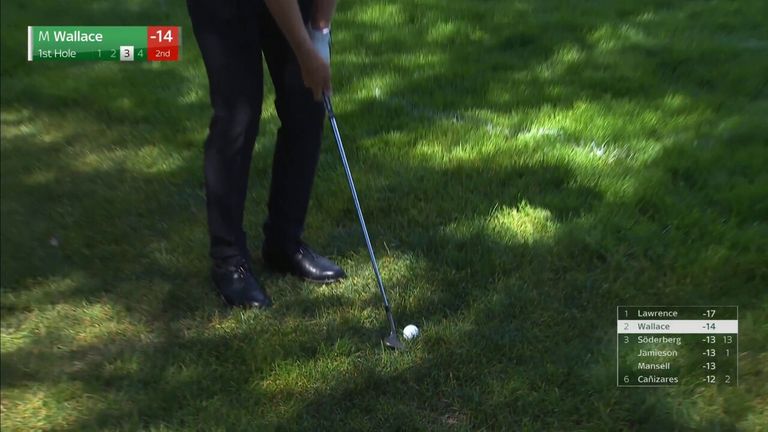 DP World Tour: Triston Lawrence vence a Matt Wallace en los play-offs y gana el Omega European Masters Golf News 4 Matt Wallace tuvo algunos golpes de suerte cuando hizo un birdie en el primer hoyo para ponerlo a dos golpes del líder.