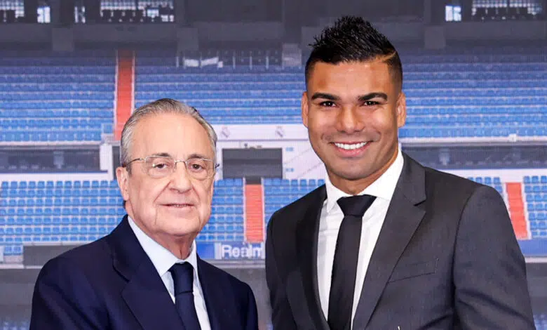 Florentino Pérez se despide de Casemiro tras dejar el Real Madrid 1 Florentino Pérez se despide de Casemiro tras dejar el Real Madrid