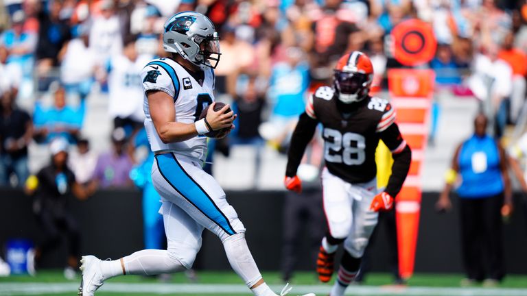 Baker Mayfield: el mariscal de campo de los Carolina Panthers dice que las críticas hacia él son 'completamente justas' | Noticias de la NFL 2 El mariscal de campo de los Carolina Panthers, Baker Mayfield, tiene un touchdown de 7 yardas contra su ex equipo, los Cleveland Browns.