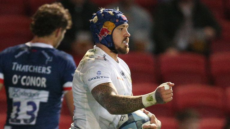 Crónica del partido - Bristol 14 - 50 Exeter 2 Jack Norwell celebra tras anotar en el primer partido de Exeter