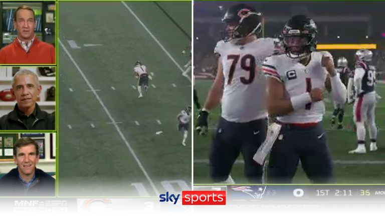 Chicago Bears 33-14 New England Patriots: Mike Jones sale de la banca en la primera mitad, los Patriots pierden en casa ante los Bears Noticias de la NFL 7 El expresidente de EE. UU., Barack Obama, predijo el touchdown de los Chicago Bears cuando se unió a los Manning Brothers para comentar sobre su juego contra los New England Patriots.