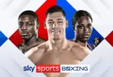 Chris Billam-Smith (centre), Dan Azeez (left) and Caroline Dubois will box on December 17 live on Sky Sports