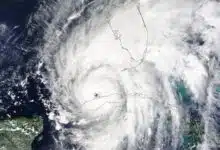 satellite image of hurricane ian as its eye moved off of cuba and into the gulf of mexico