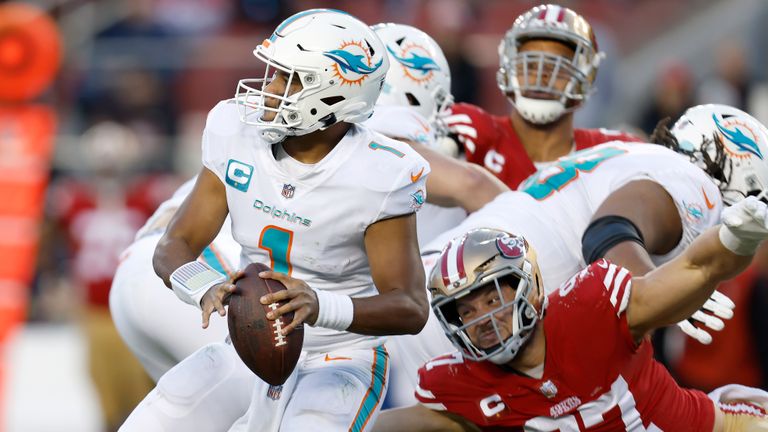 Neil Reynolds: Nick Bosa, estrella de la defensa de los 49ers de San Francisco y los Lions de Detroit, sigue con vida en la carrera por los playoffs de la NFC Noticias de la NFL 12 Lo más destacado de Miami Dolphins vs. San Francisco 49ers en la semana 13 de la temporada de la NFL