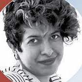 Las 3 mejores mujeres en tecnología comparten su viaje 2 Foto de cabeza en blanco y negro de Sara Nemati sobre un fondo blanco, azul y rojo. Los lados de Nemati tienen un ángulo de 3/4.