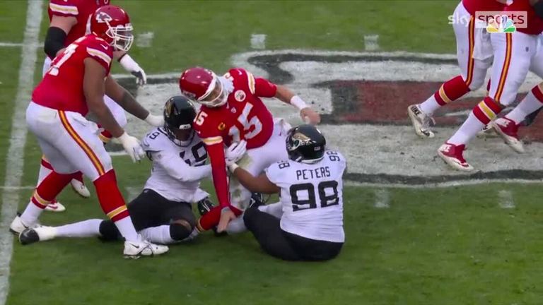 Jacksonville Jaguars 20-27, Kansas City Chiefs: Patrick Mahomes supera una lesión en el tobillo, los Chiefs alcanzan el quinto juego consecutivo por el título de la AFC | Noticias de la NFL 3 El mariscal de campo de Kansas City, Patrick Mahomes, sufre una lesión en el tobillo en el primer cuarto contra Jacksonville