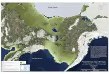 A map showing how Beringia—which includes the famous ice age land bridge—once looked.