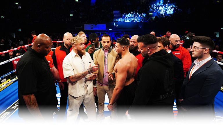 Jake Paul golpea más fuerte, más inteligente, tiene un coeficiente intelectual de boxeo más alto que Tommy Fury, dice el entrenador BJ Flores | Noticias del boxeo 3 Jake Paul y Tommy Fury se enfrentan en el ring en OVO Arena, Wembley