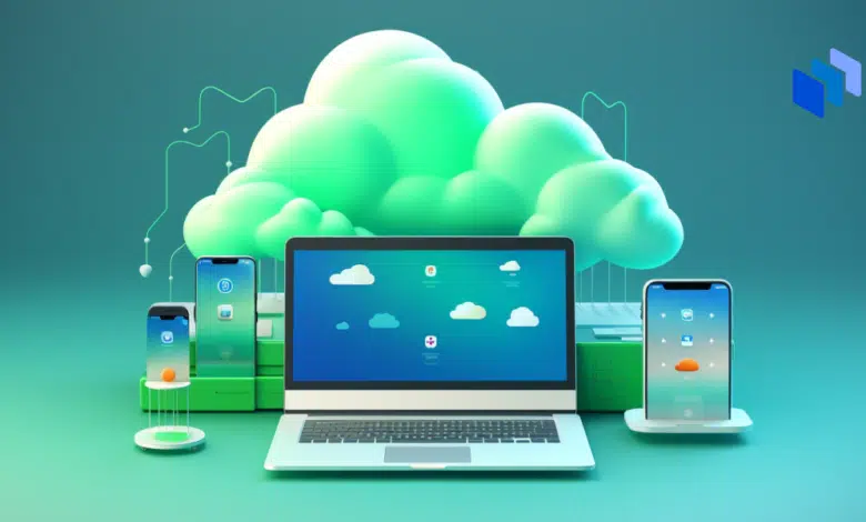 A cloud sitting over a laptop - as businesses become more and more digital