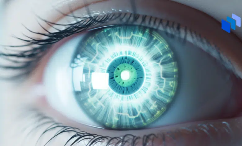 A microchip-assisted eyeball.