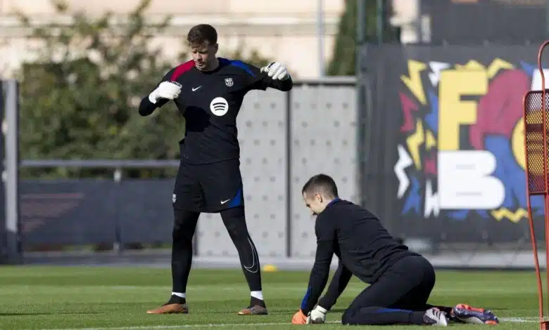 Barcelona negocia con Wojciech Szczesny 1 Szczesny trains with Inaki Pena.