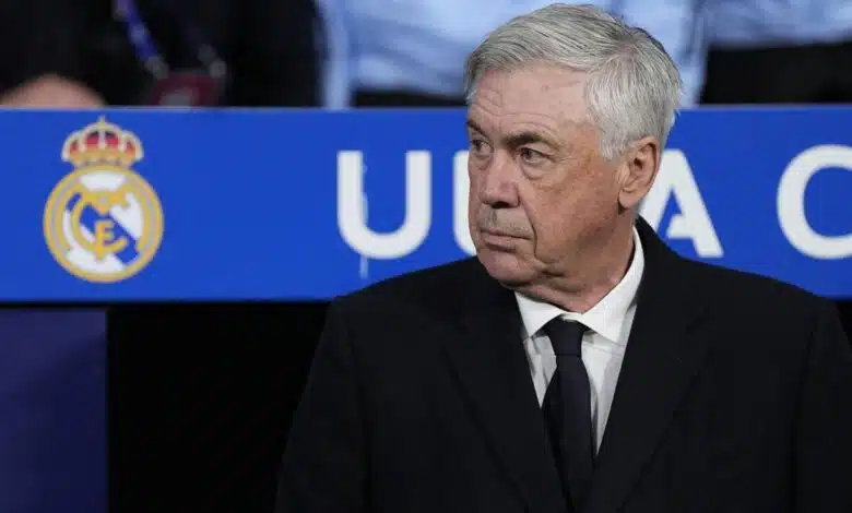 Lunin es adecuado para el retorno de Mbappe 1 Ancelotti looks during Real Madrid-Atletico Madrid