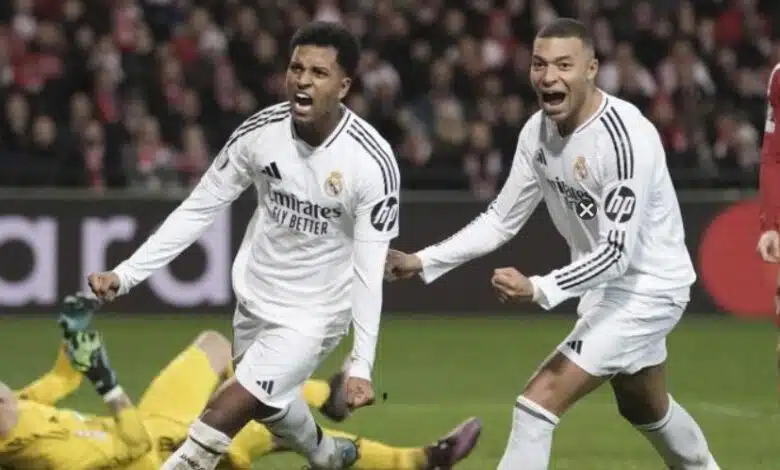 La oferta de 85 millones de euros podría tener efectos en cadena para Real Madrid y Rodrygo 1 Rodrygo scores against Brest.